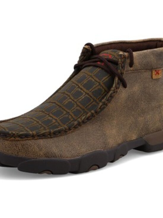 Twisted X - Mens Chukka Driving Moc Shoes, size 10.5 US mens, color brown